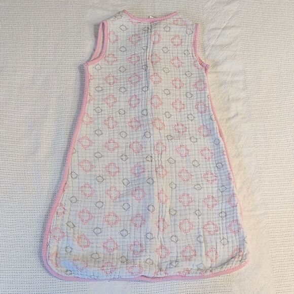 Hudson Baby Medium 6-12 months White and Pink Cotton Zippered Sleep Sacks - Picture 6 of 11